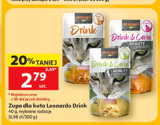 Zupa dla kota Leonardo Drink & Care Beauty promocja w Auchan