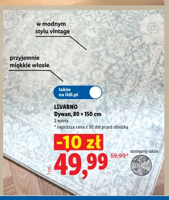 Dywan Livarno 80x150 cm promocja w Lidl