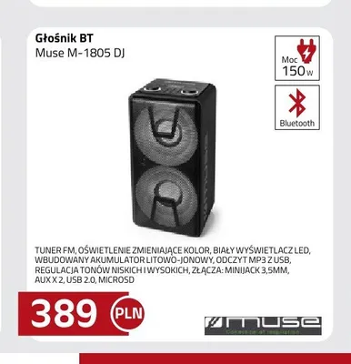 Głośnik BT Muse M-1805 DJ promocja w kakto.pl