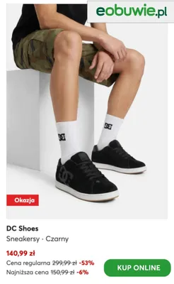 Sneakersy DC Shoes Czarny promocja w eobuwie.pl