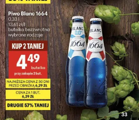 Piwo bezalkoholowe 1664 Blanc promocja w Delikatesy Centrum