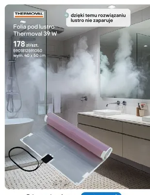 Folia pod lustro Thermoval 39W promocja w Castorama
