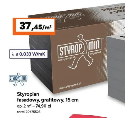 Styropian fasadowy grafitowy Styropmin 15 cm promocja w Bricoman