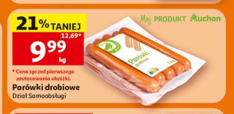 Parówki drobiowe Auchan promocja w Auchan