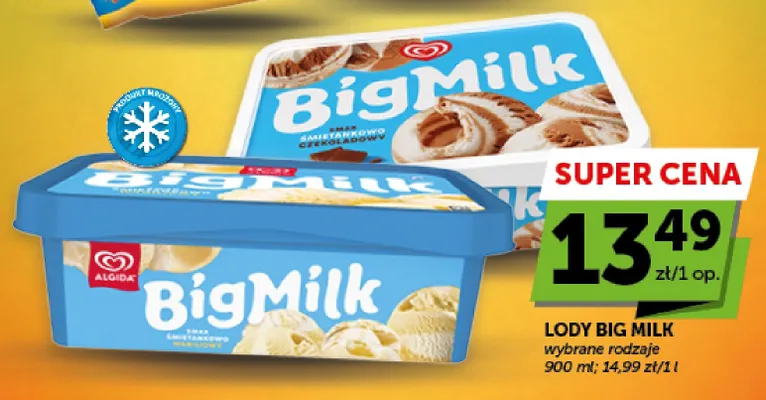 Lody Big Milk śmietankowo-czekoladowe promocja w ABC