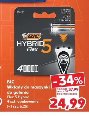Wkłady do maszynki do golenia BIC Hybrid 5 Flex promocja w Kaufland