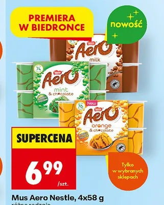 Mus czekoladowy Aero Nestle orange & chocolate promocja w Biedronka