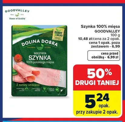 Szynka 100% mięsa GOODVALLEY promocja w Carrefour