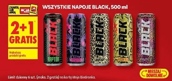 Napój energetyczny mango Black energy promocja w Biedronka