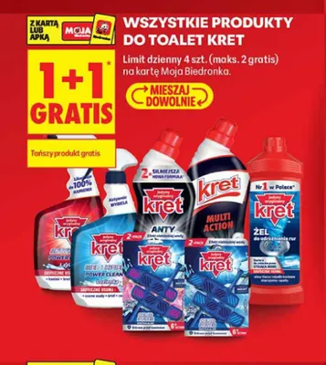Produkty do toalet Kret promocja w Biedronka