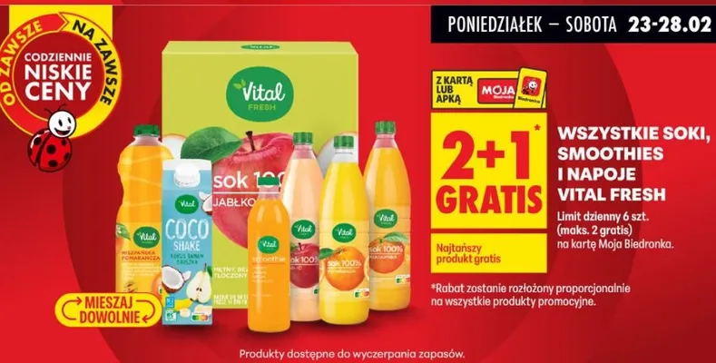 Wszystkie soki, smoothies i napoje promocja w Biedronka