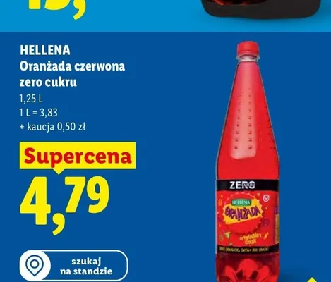 Oranżada czerwona Hellena Zero Cukru promocja w Lidl