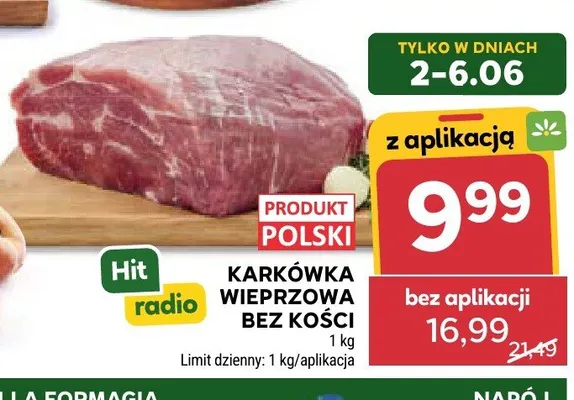 Karkówka wieprzowa bez kości promocja w Stokrotka