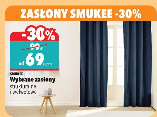 Zasłony wybrane strukturalne i welwetowe promocja w Biedronka