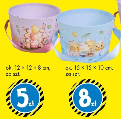 Koszyczek na prezenty różne wzory ok. 12x12x8cm promocja w Tedi