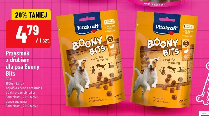 Przysmak z drobiem dla psa VitaKraft Boony Bits promocja w POLOmarket