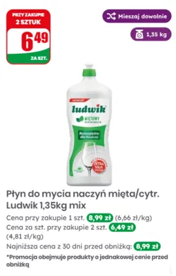 Płyn do mycia naczyń cytrynowy Ludwik promocja w Dino