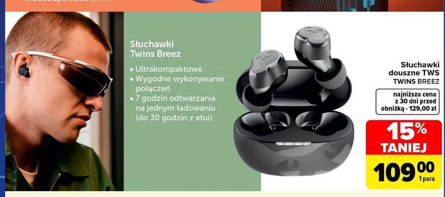 Słuchawki douszne Tws Twins Breez Fresh 'n Rebel promocja w Carrefour