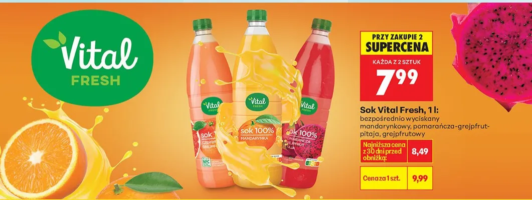 Sok bezpośrednio wyciskany  promocja w Biedronka