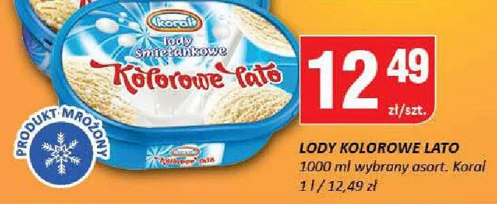 Lody śmietankowe Kolorowe Lato Koral promocja w Chorten