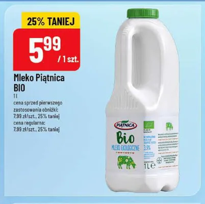 Mleko Piątnica BIO promocja w POLOmarket