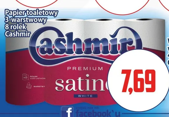 Papier toaletowy 3-warstwowy 8-pak Cashmir promocja w Kupiec