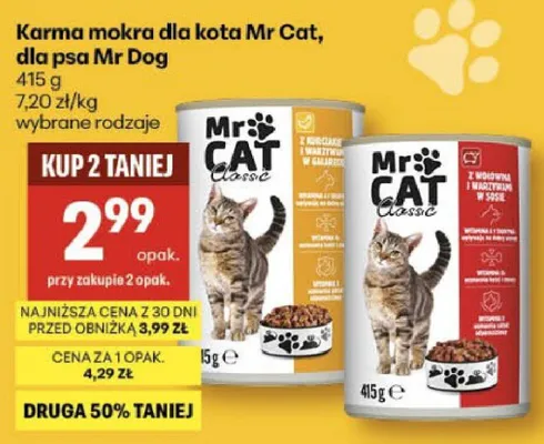 Karma mokra dla kota promocja w Delikatesy Centrum