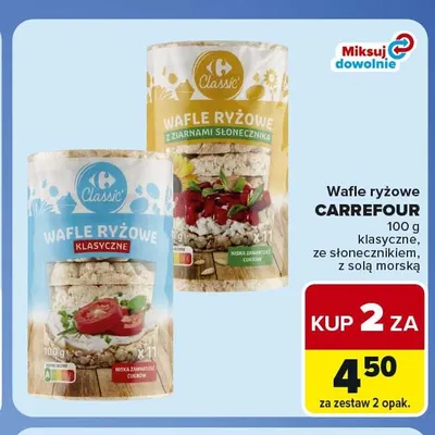 Wafle ryżowe ze słonecznikiem Carrefour promocja w Carrefour Express
