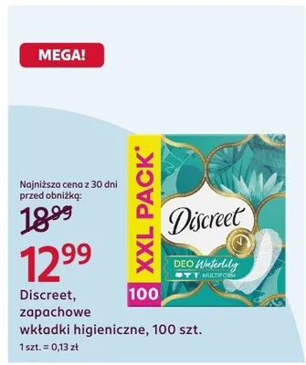 Zapachowe wkładki higieniczne Discreet promocja w Rossmann