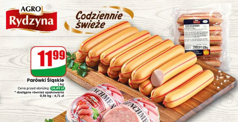 Parówki śląskie Agro Rydzyna 1 kg promocja w Dino