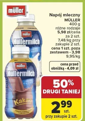Napój mleczny różne rodzaje promocja w Carrefour