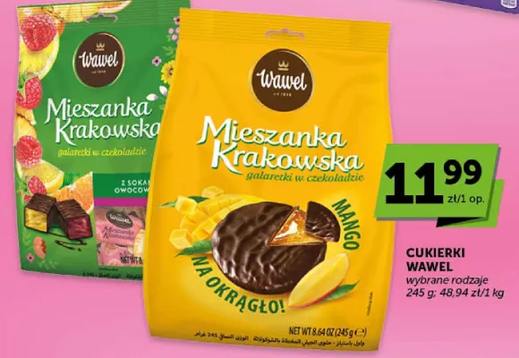 Cukierki Wawel Mieszanka Krakowska galaretki w czekoladzie wybrane rodzaje promocja w Euro Sklep