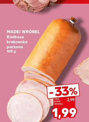 Kiełbasa krakowska parzona Madej Wróbel promocja w Kaufland