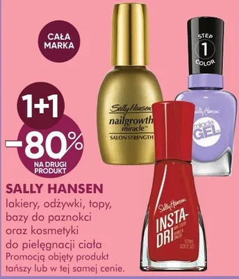 Lakiery SALLY HANSEN odżywki, topy, bazy do paznokci oraz kosmetyki do pielęgnacji ciała promocja w Makro