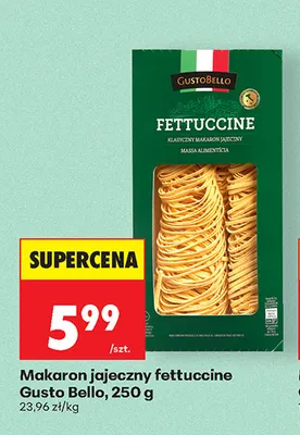 Makaron jajeczny fettuccine Gusto Bello promocja w Biedronka
