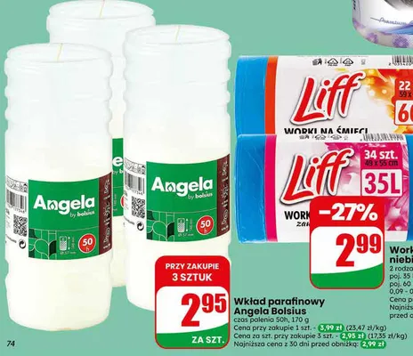 Worki na śmieci niebieskie 35l Liff promocja w Dino