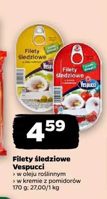 Filety śledziowe Vespucci w oleju roślinnym promocja w Netto