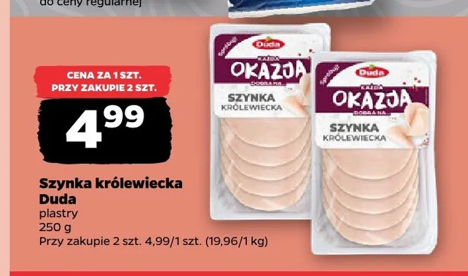 Szynka królewiecka Duda plastry promocja w Netto