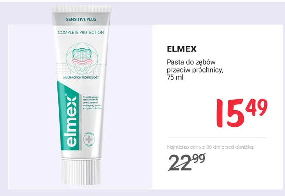 Pasta do zębów przeciw próchnicy promocja w Rossmann