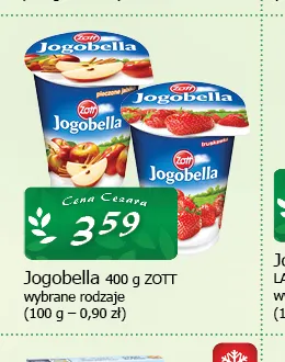 Jogurt Jogobella pieczone jabłko Zott promocja w CEZAR Delikatesy