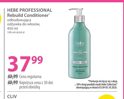 Rebuild Conditioner odbudowująca odżywka do włosów Hebe Professional promocja w Hebe