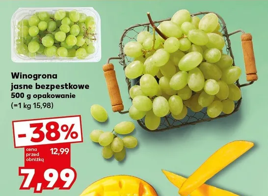 Winogrona jasne bezpestkowe promocja w Kaufland