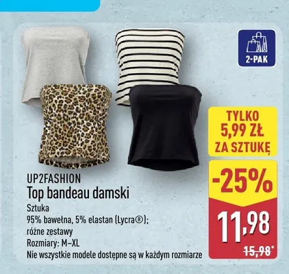 Top bandeau damski Up2Fashion 2-pak promocja w Aldi