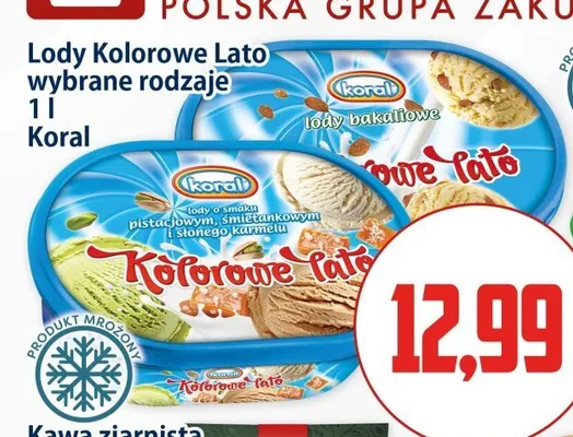 Lody Kolorowe Lato Koral promocja w Kupiec