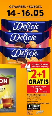 Ciastka Delicje Szampańskie wybrane rodzaje promocja w Intermarche
