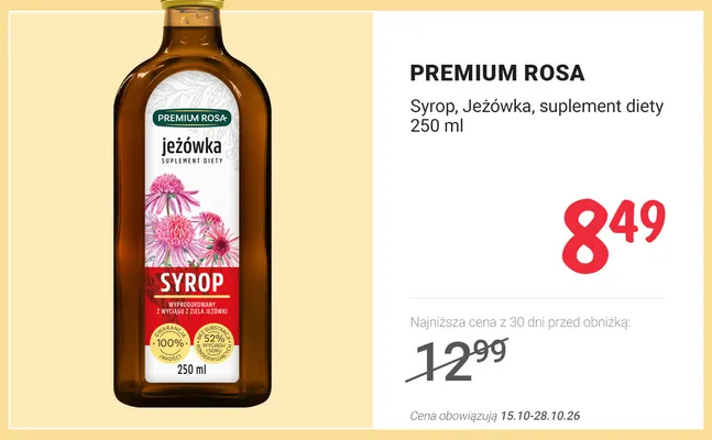 Syrop jeżówka suplement diety Premium Rosa promocja w Rossmann