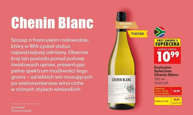 Wino Chenin Blanc promocja w Biedronka