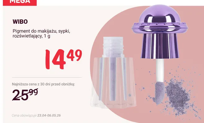 Pigment do makijażu Wibo sypki rozświetlający promocja w Rossmann