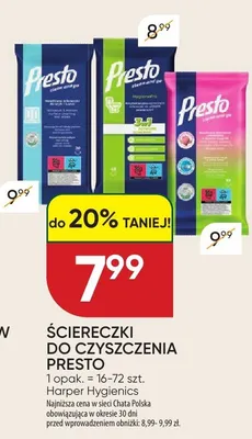 Ściereczki do czyszczenia Presto promocja w Chata Polska