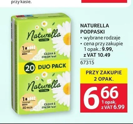 Podpaski Naturella promocja w Selgros